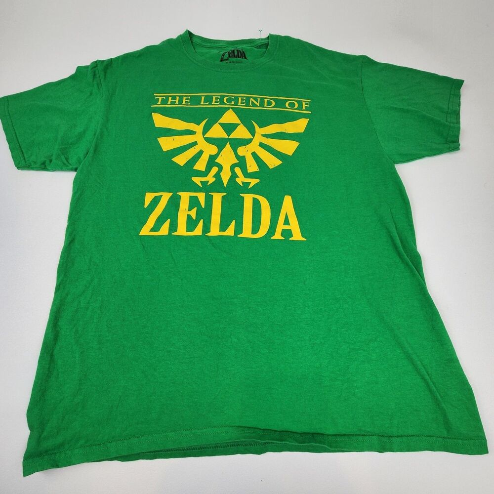 Legend of Zelda Triforce Graphic T Shirt Green Nintendo Mens Large